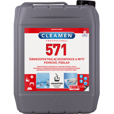 CLEAMEN 571 concentrate širokospektrálna dezinfekcia a umývanie povrchov, podláh