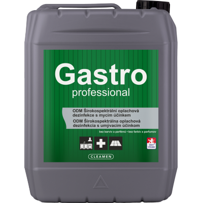 CLEAMEN Gastro Professional ODM Širokospektrálna oplachová dezinfekcia s umývacím účinkom bez farbív a parfumov