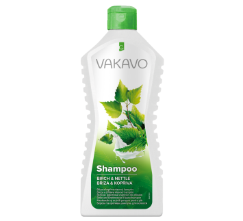VAKAVO Vlasový šampon bříza a kopřiva 550 ml, X