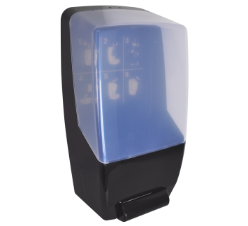 Dispenser for liquid washing paste, liquid soap and disinfectants GROUP, black