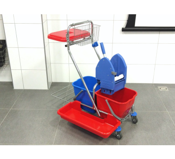 Cleaning trolley 2 x 17 l with trash bag