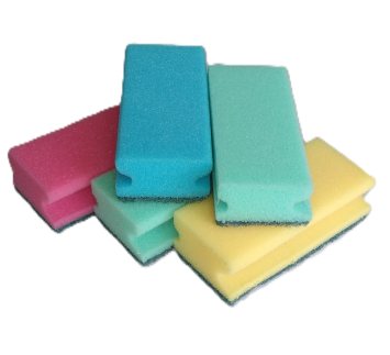 Sponge 6x15 cm with green pad 5 pcs